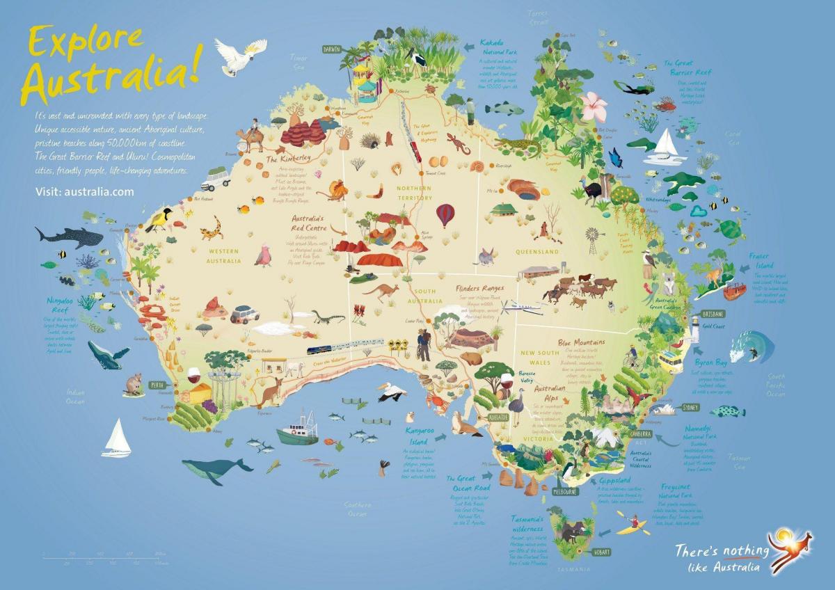 Australië toeristische attracties kaart