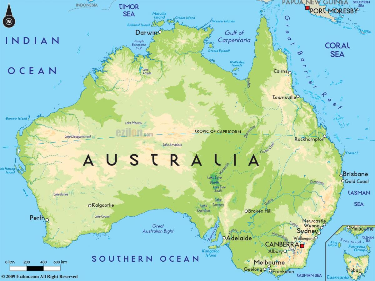 Australië landkaart