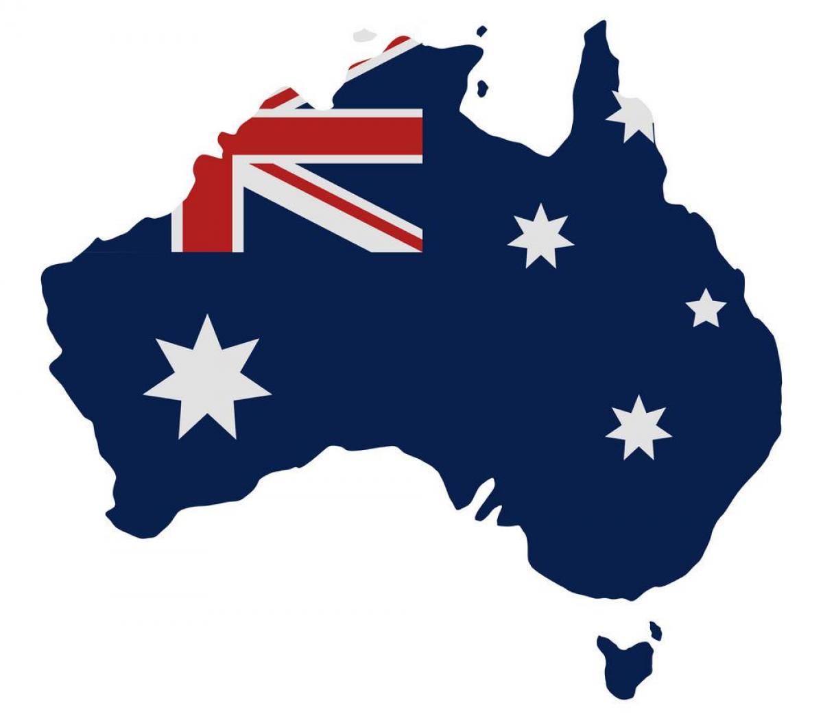 Kaart van de Australische vlag