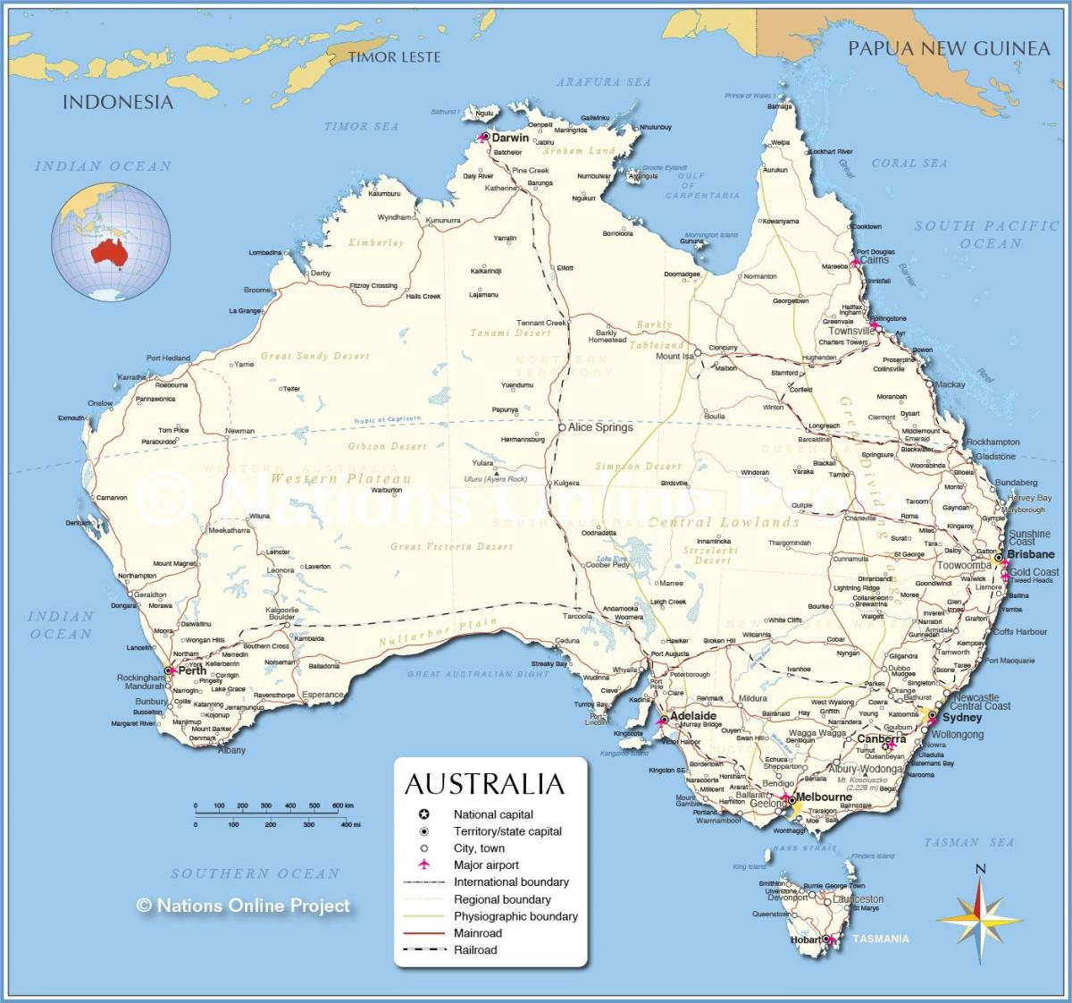 Grote kaart van Australië