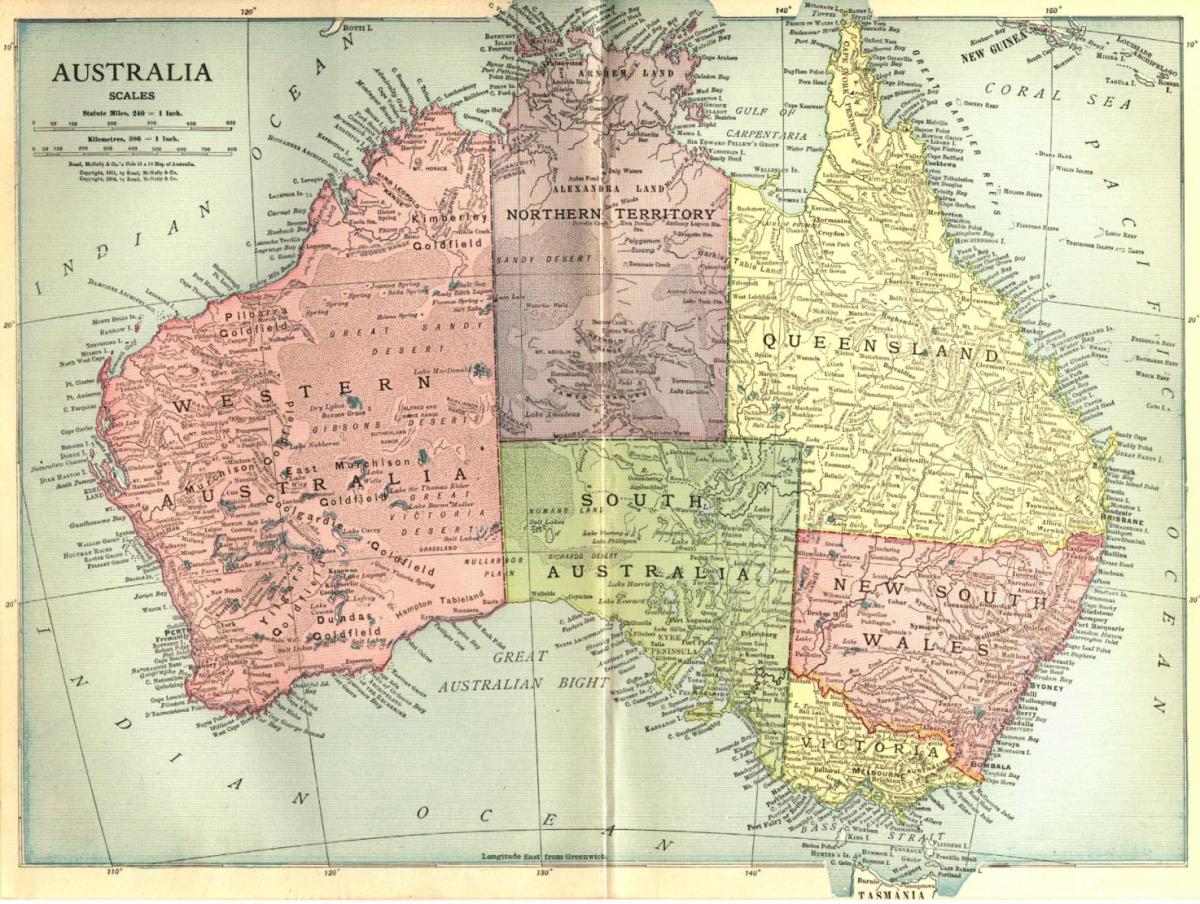 Historische kaart van Australië